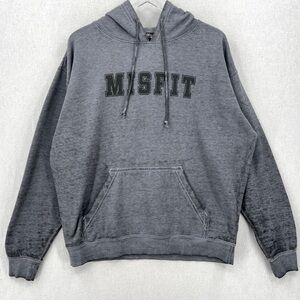 Signorelli MISFIT Grey Distressed Pullover Cotton Fleece Sweatshirt Med EUC
